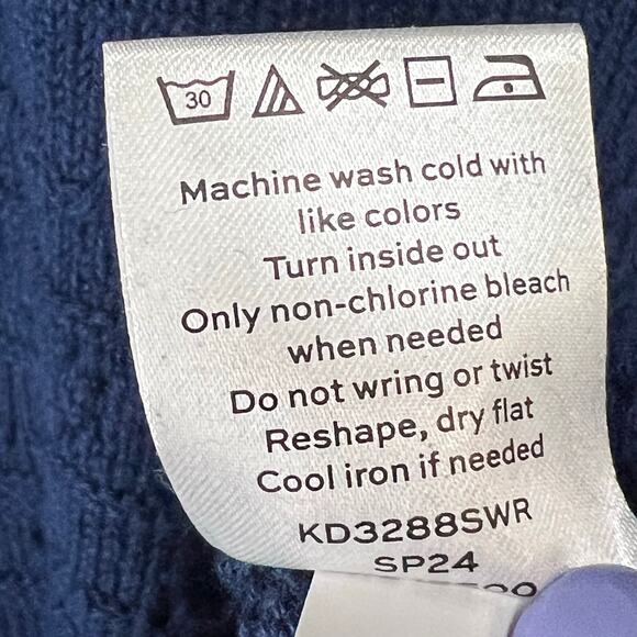 Draper James Annabelle Womens S Navy Blue Puff Sleeve Knitwear Preppy Coastal - Picture 13 of 14